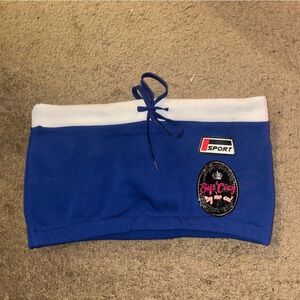 Blue and White Athletic Tank Top